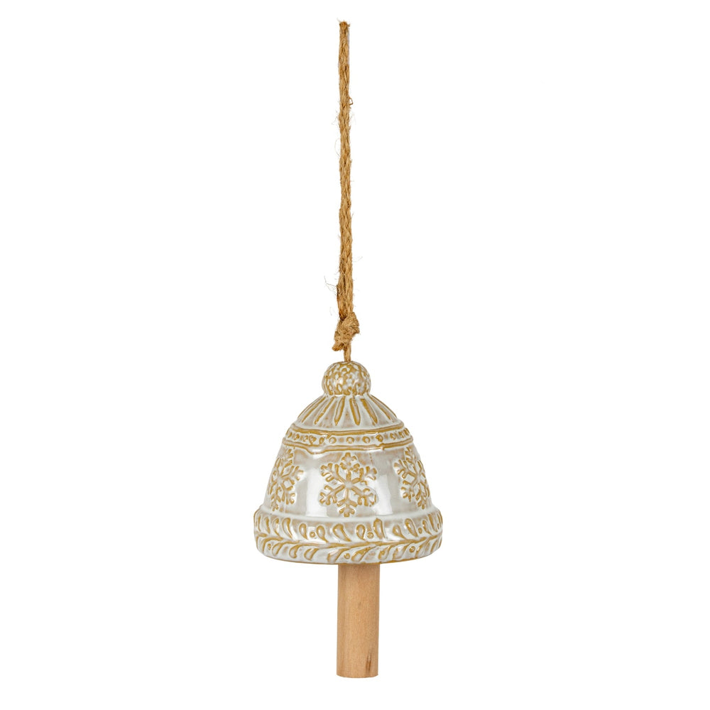 Ceramic Bell Tree Ornament With Snowflake Detail - Canwell Interiors Limited - Hills