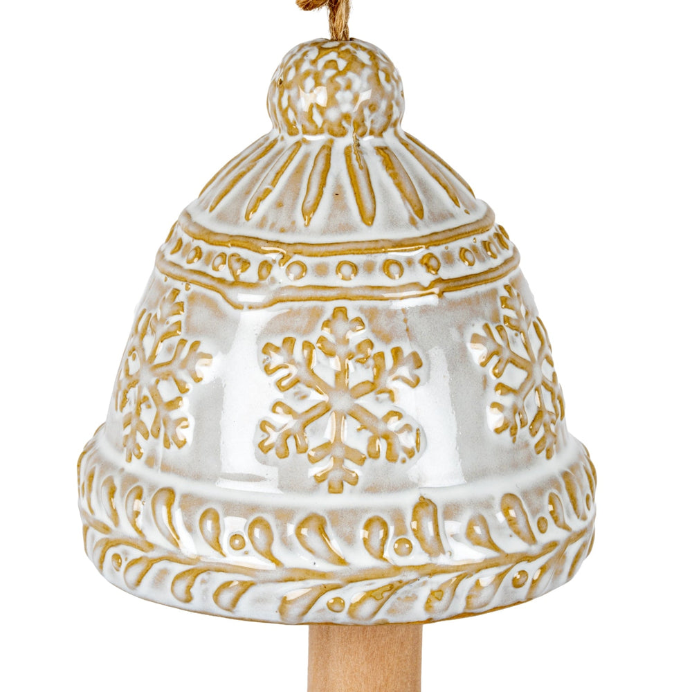 Ceramic Bell Tree Ornament With Snowflake Detail - Canwell Interiors Limited - Hills