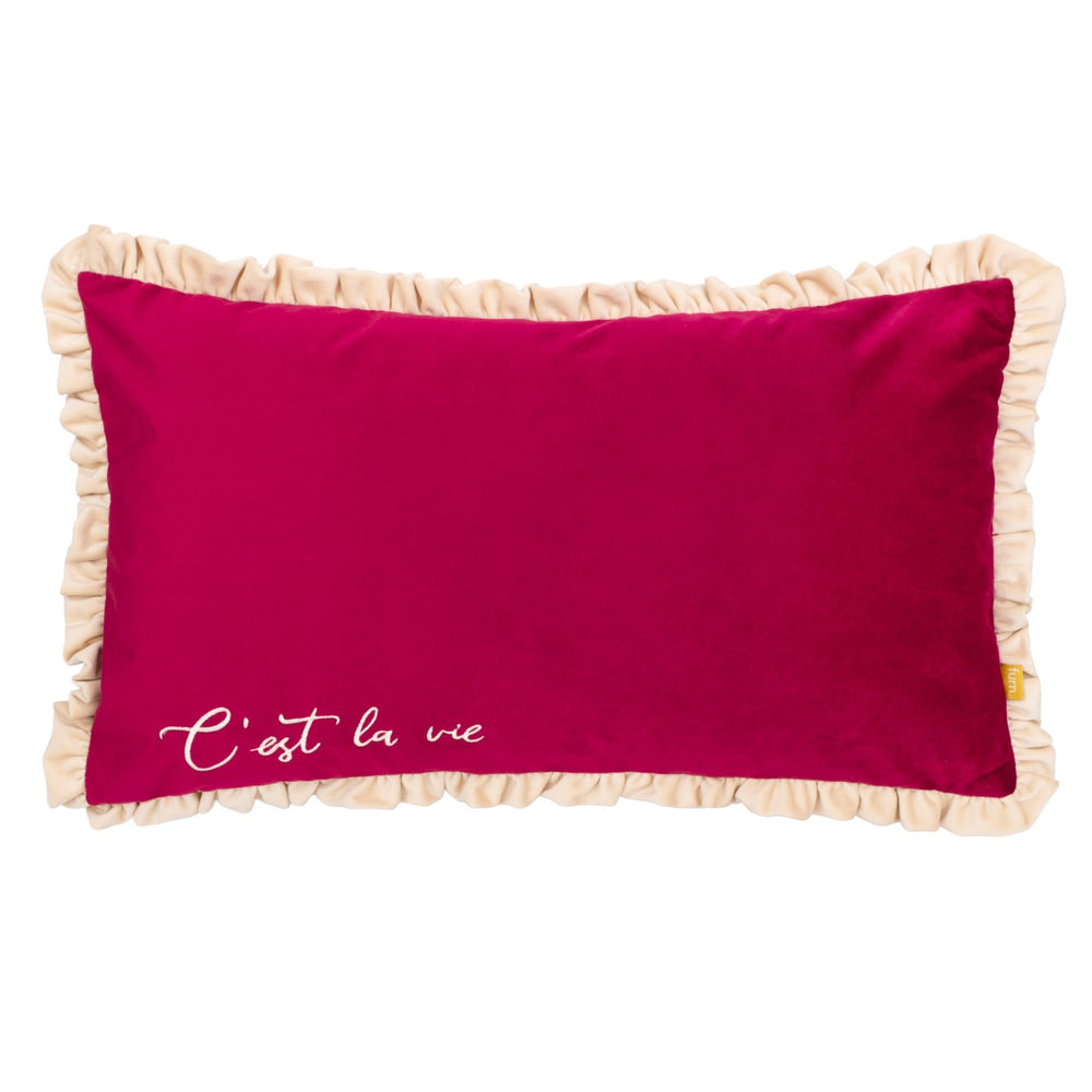 Cest La Vie 30x50 Feather Filled Cushion Berry - Canwell Interiors Limited - Riva