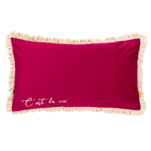Cest La Vie 30x50 Feather Filled Cushion Berry - Canwell Interiors Limited - Riva