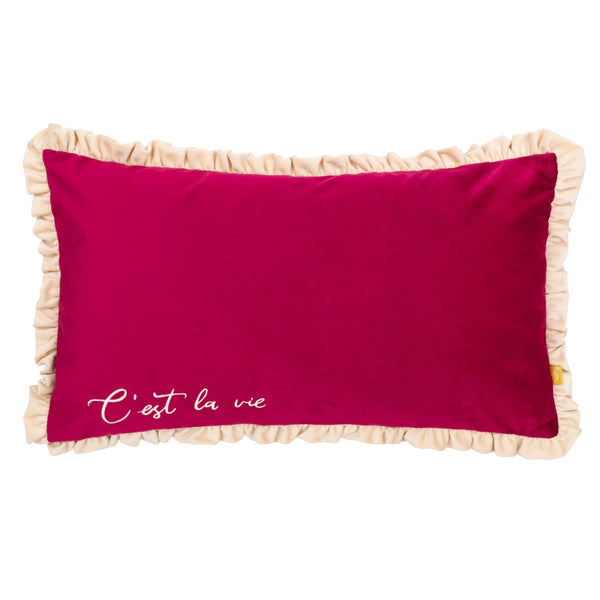 Cest La Vie 30x50 Feather Filled Cushion Berry - Canwell Interiors Limited - Riva