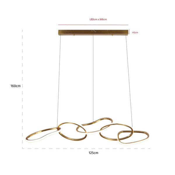 Chandelier Flyn brushed gold - Canwell Interiors Limited - Richmond