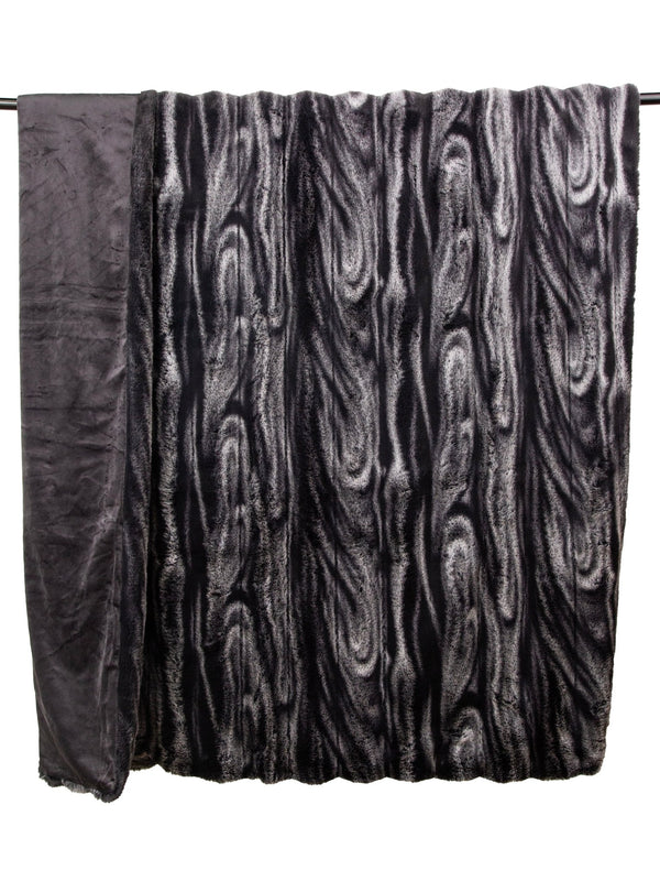 Charcoal Stripe Faux Fur Throw 150x200 - Canwell Interiors Limited - Malini