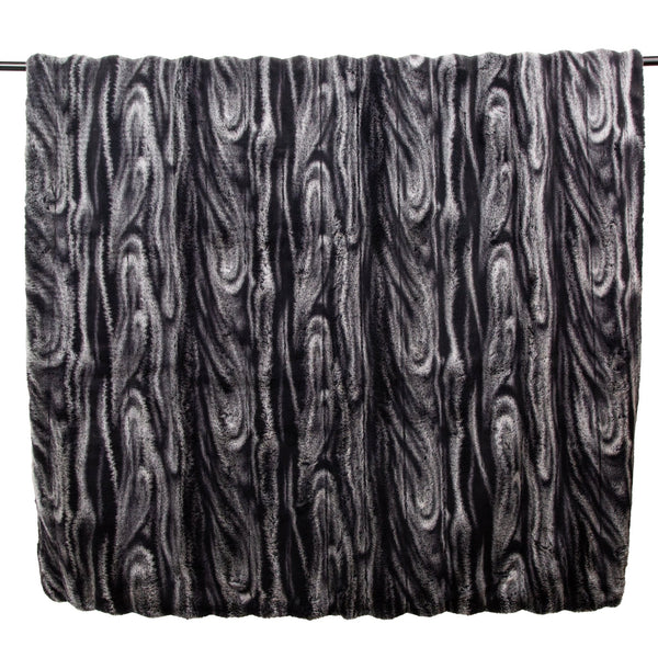 Charcoal Stripe Faux Fur Throw 150x200 - Canwell Interiors Limited - Malini