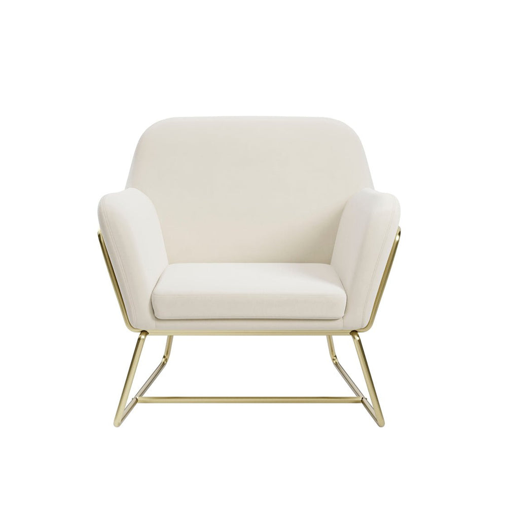 Charles Armchair Cream Velvet & Brushed Gold - Canwell Interiors Limited - Canwell
