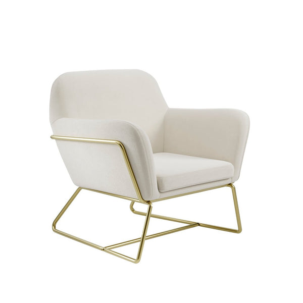 Charles Armchair Cream Velvet & Brushed Gold - Canwell Interiors Limited - Canwell
