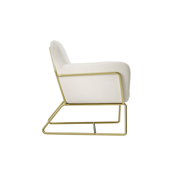 Charles Armchair Cream Velvet & Brushed Gold - Canwell Interiors Limited - Canwell