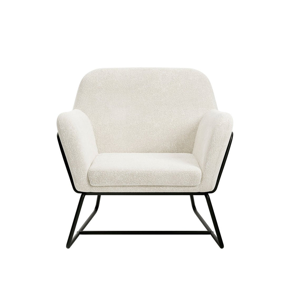 Charles Armchair Ivory Boucle & Matte Black - Canwell Interiors Limited - Canwell