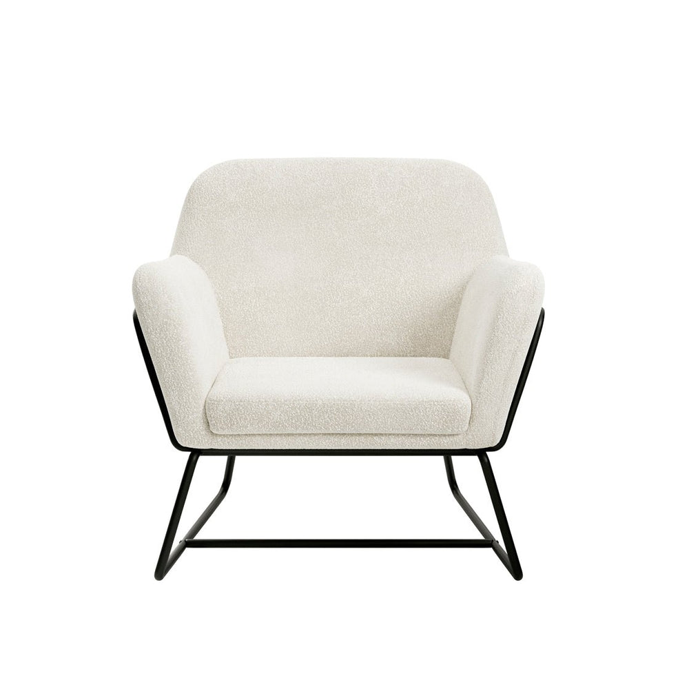 Charles Armchair Ivory Boucle & Matte Black - Canwell Interiors Limited - Canwell
