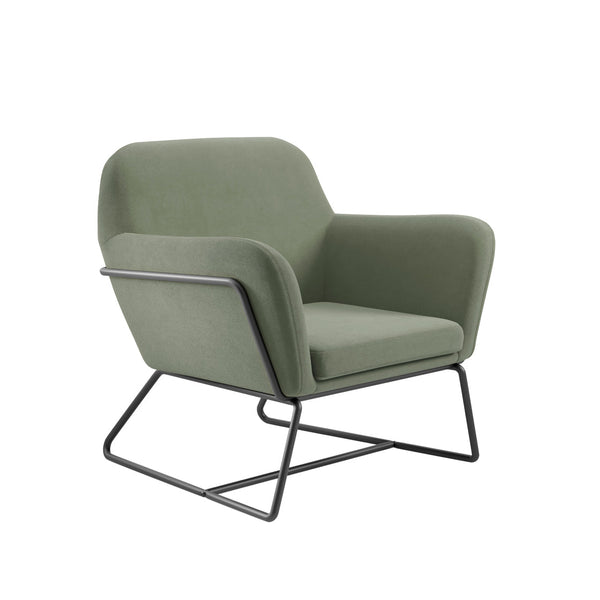 Charles Armchair Sage Velvet & Matte Black - Canwell Interiors Limited - Canwell