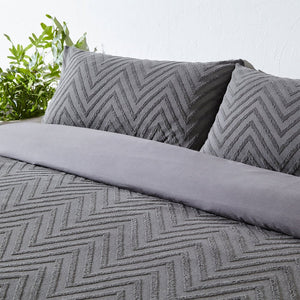 Chevron Tuft Single Duvet Set Charcoal - XShowhome Limited - Riva