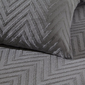 Chevron Tuft Single Duvet Set Charcoal - XShowhome Limited - Riva