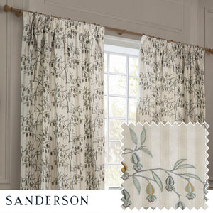Chinese Lanterns 167x228 Pencil Pleat Curtains Linen - Canwell Interiors Limited - Riva