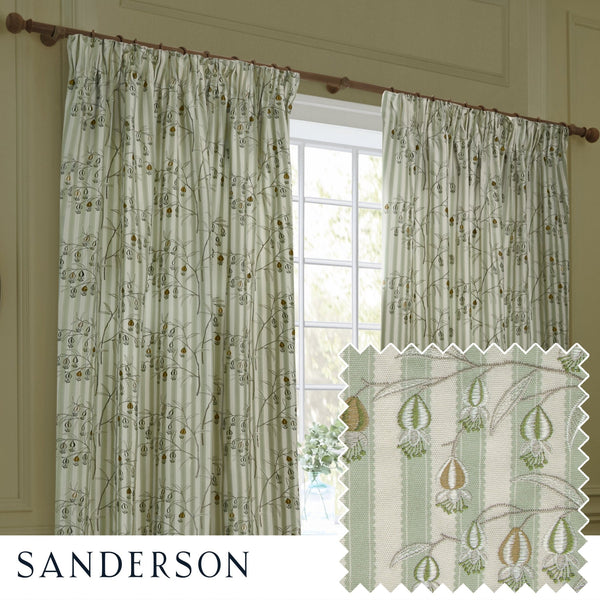 Chinese Lanterns 228x228 Pencil Pleat Curtains Sage - Canwell Interiors Limited - Riva