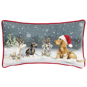 Christmas Dog 30x50 Feather Filled Cushion Multi - Canwell Interiors Limited - Riva