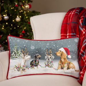 Christmas Dog 30x50 Feather Filled Cushion Multi - Canwell Interiors Limited - Riva