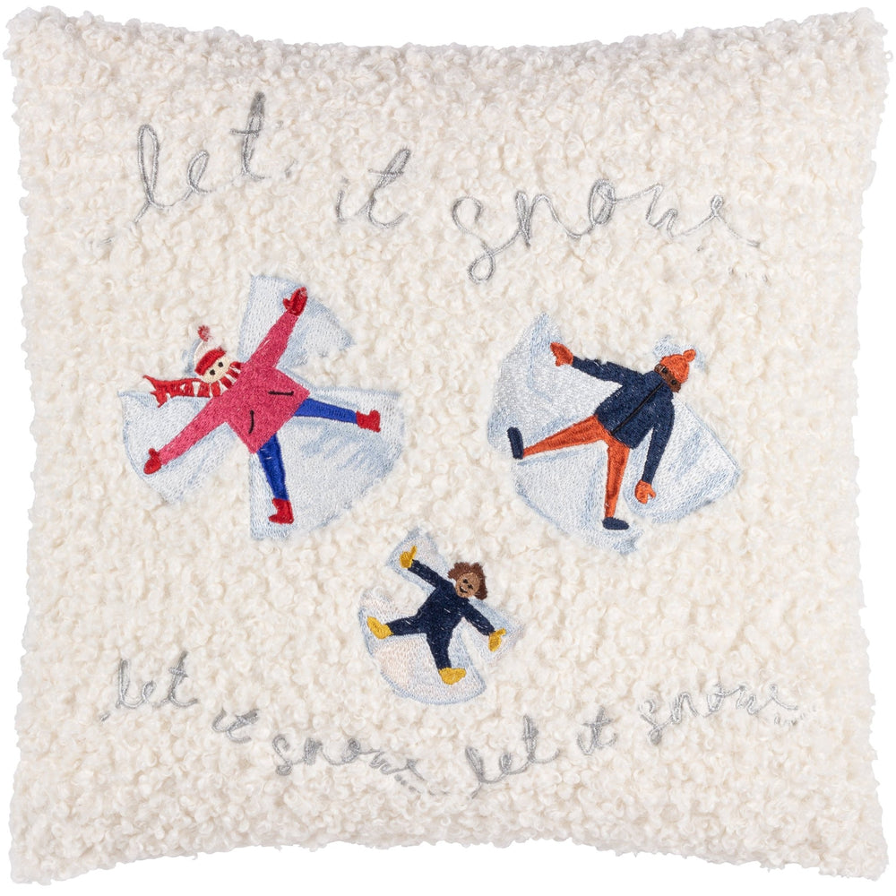 Christmas Together Snow Angels 43x43 Feather Filled Cushion Snow - Canwell Interiors Limited - Riva