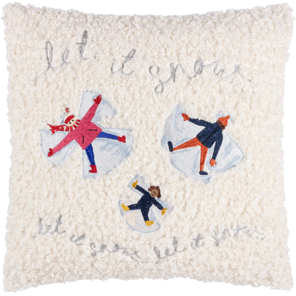 Christmas Together Snow Angels 43x43 Feather Filled Cushion Snow - Canwell Interiors Limited - Riva