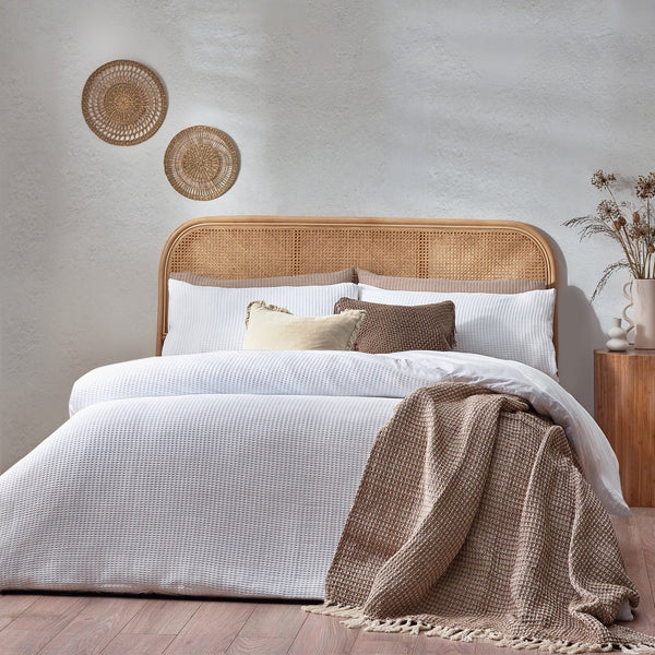 Chunky Waffle King Size Duvet Set White - Canwell Interiors Limited - Riva