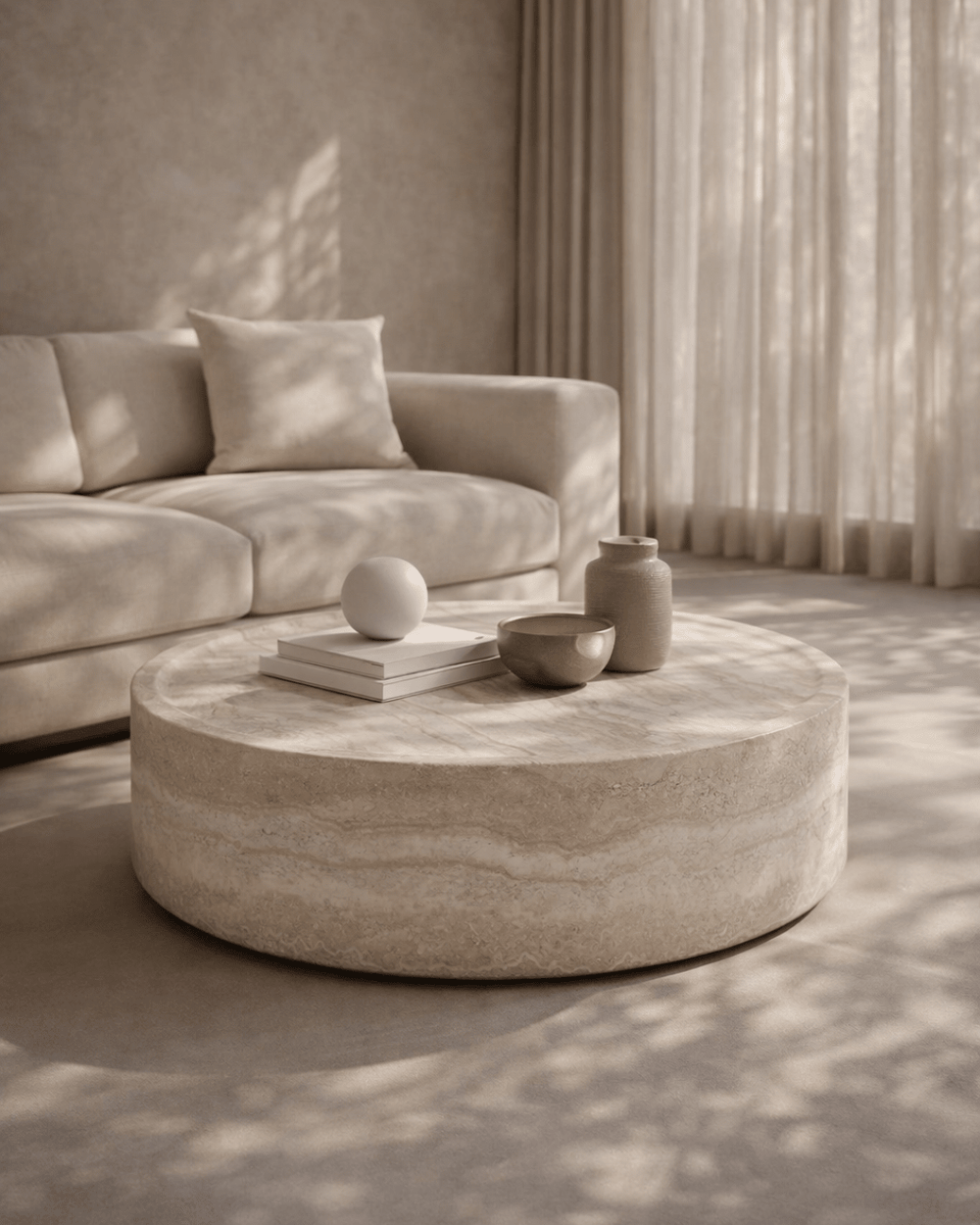 Ciladro Coffee Table - Faux Travertine - Large - XShowhome Limited - Tommy Franks