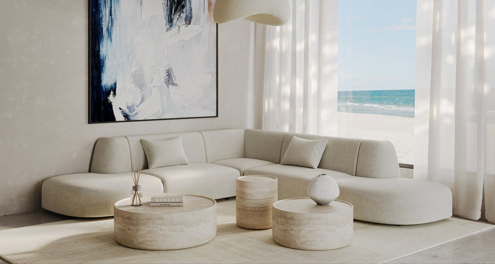 Ciladro Coffee Table - Faux Travertine - Large - XShowhome Limited - Tommy Franks