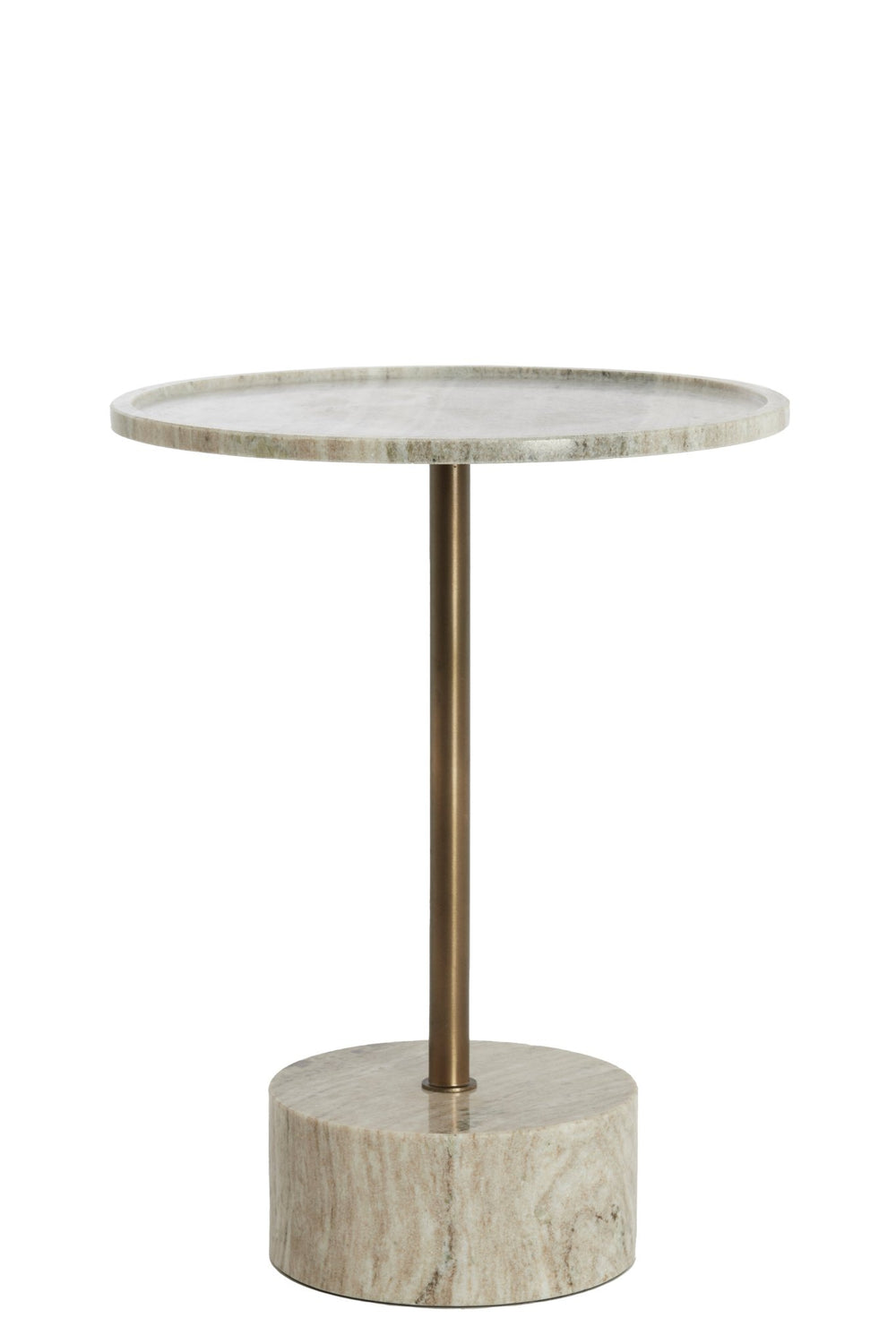 CIVITA Side Table — Marble Sand - grey & Dark Brn - bronze - Canwell Interiors Limited - Light & Living