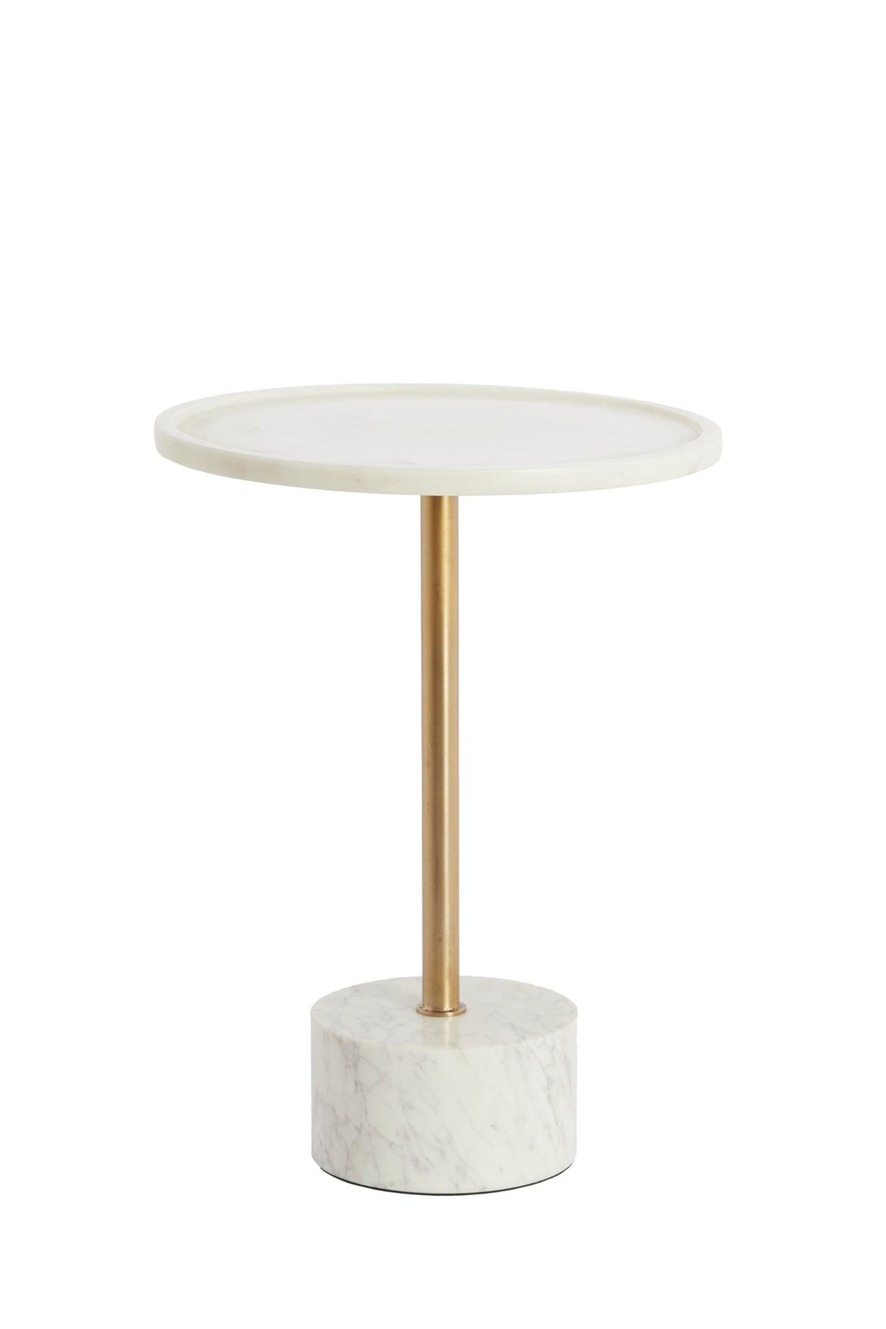 CIVITA Side Table — Marble White & Antique Bronze - Canwell Interiors Limited - Light & Living