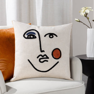 Cleo 45x45 Feather Filled Cushion Ginger & Navy - Canwell Interiors Limited - Riva