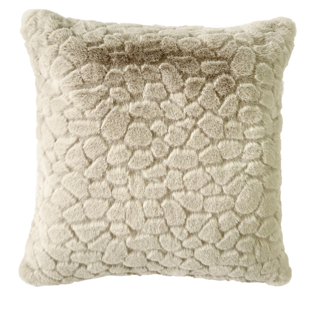 Cloud Design Faux Fur Cushion Taupe 50x50 - Canwell Interiors Limited - Malini
