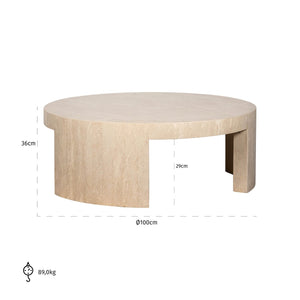 Coffee table Alexander Jones beige round (Biltmore) - Canwell Interiors Limited - Richmond