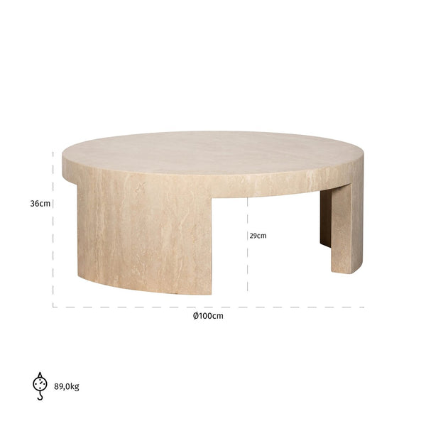 Coffee table Alexander Jones beige round (Biltmore) - Canwell Interiors Limited - Richmond