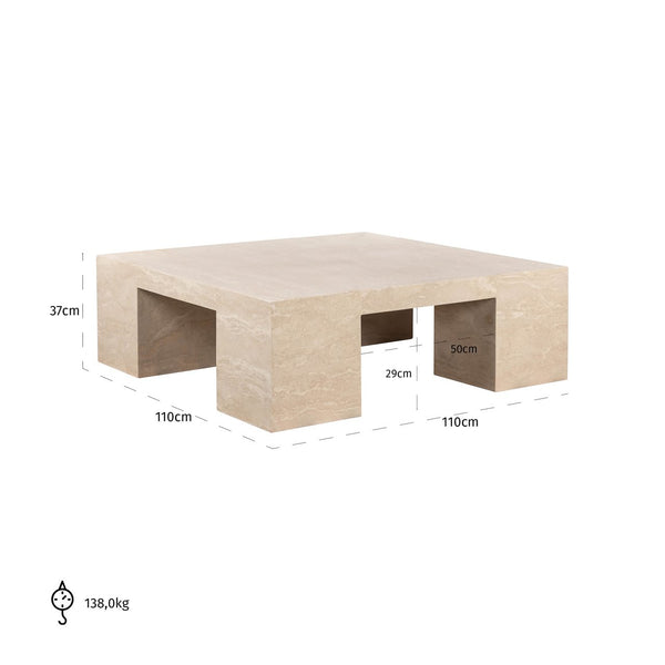 Coffee table Alexander Jones beige Square (Biltmore) - Canwell Interiors Limited - Richmond