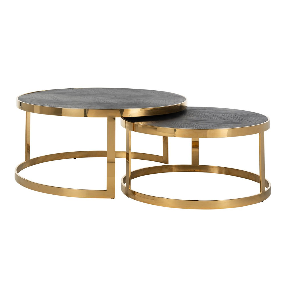 Coffee table Blackbone Gold black rustic (Set of 2) - Canwell Interiors Limited - Richmond