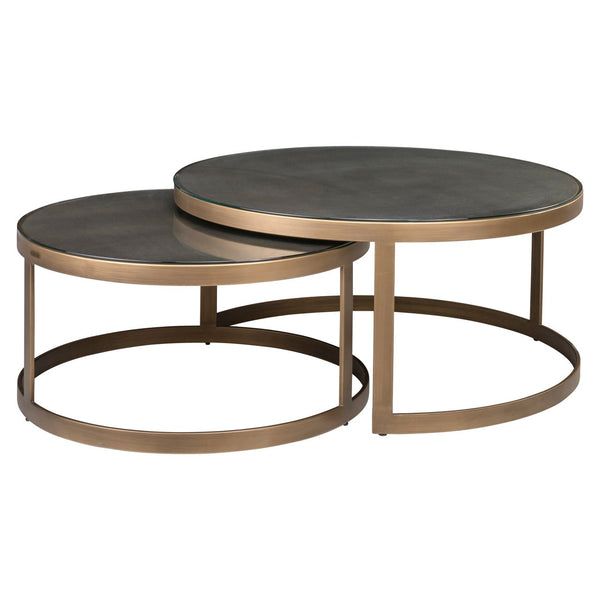 Coffee table Bloomville brass shagreen (Set of 2) - Canwell Interiors Limited - Richmond