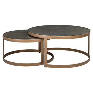 Coffee table Bloomville brass shagreen (Set of 2) - Canwell Interiors Limited - Richmond