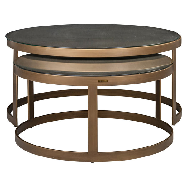Coffee table Bloomville brass shagreen (Set of 2) - Canwell Interiors Limited - Richmond