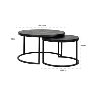Coffee Table Catana Set of 2 (black) - Canwell Interiors Limited - Richmond