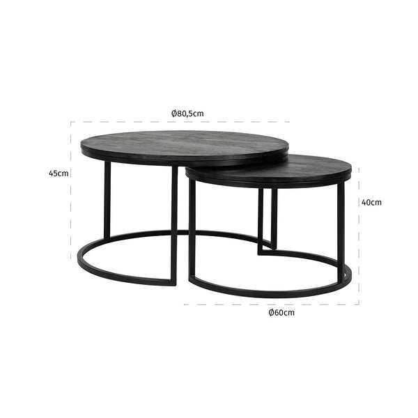 Coffee Table Catana Set of 2 (black) - Canwell Interiors Limited - Richmond