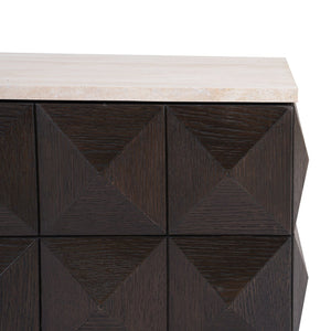 Ex-Display Claremont Coffee Table - Brown, Travertine Top (Damaged, Clearance) - Richmond Interiors - Xshowhome