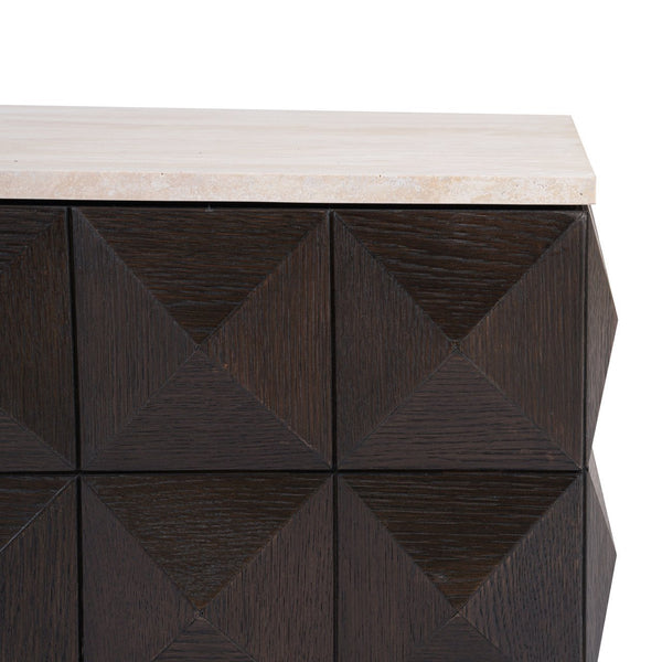 Ex-Display Claremont Coffee Table - Brown, Travertine Top (Damaged, Clearance) - Richmond Interiors - Xshowhome