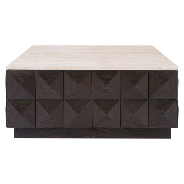 Ex-Display Claremont Coffee Table - Brown, Travertine Top (Damaged, Clearance) - Richmond Interiors - Xshowhome