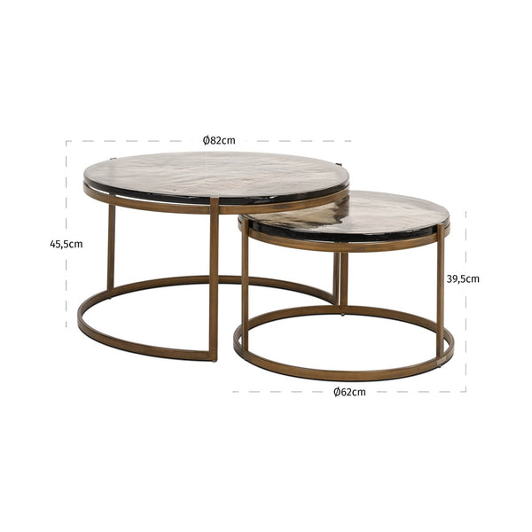 Coffee table Cleo gold (Set of 2) - Canwell Interiors Limited - Richmond