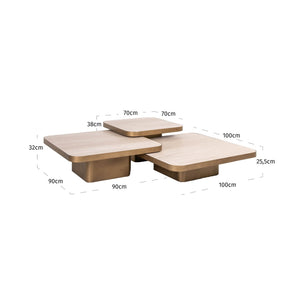 Coffee table Cumulus beige (Set of 3) - Canwell Interiors Limited - Richmond