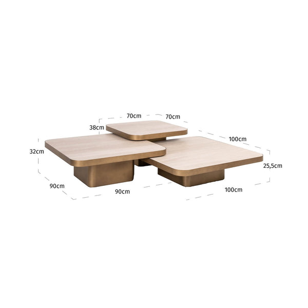 Coffee table Cumulus beige (Set of 3) - Canwell Interiors Limited - Richmond