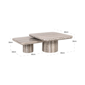 Coffee table Dulce grey (denizly) (Set of 2) - Canwell Interiors Limited - Richmond