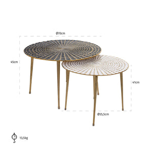 Coffee Table Esmay Set of 2 (black/white) - Canwell Interiors Limited - Richmond