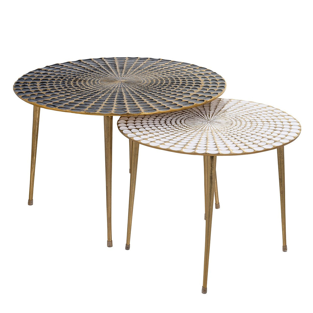 Coffee Table Esmay Set of 2 (black/white) - Canwell Interiors Limited - Richmond