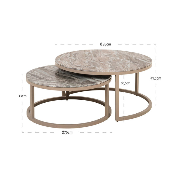 Coffee table Fairfax clay (Set of 2) - Canwell Interiors Limited - Richmond