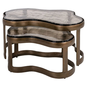 Coffee table Fairfield brass antique (Set of 2) - Canwell Interiors Limited - Richmond