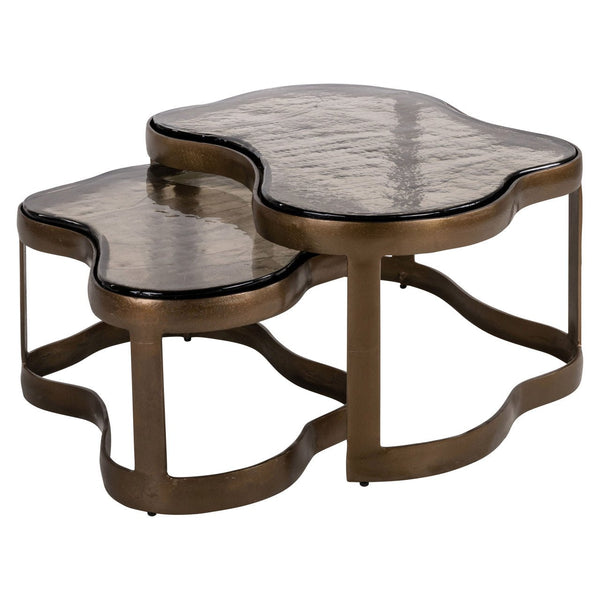 Coffee table Fairfield brass antique (Set of 2) - Canwell Interiors Limited - Richmond